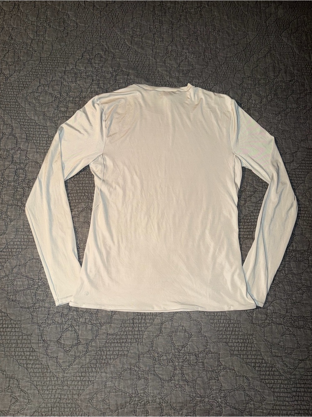 Lululemon Wundermost Ultra-Soft Nulu Crewneck Long-Sleeve Shirt-Riverstone Sz-L - Picture 4 of 6